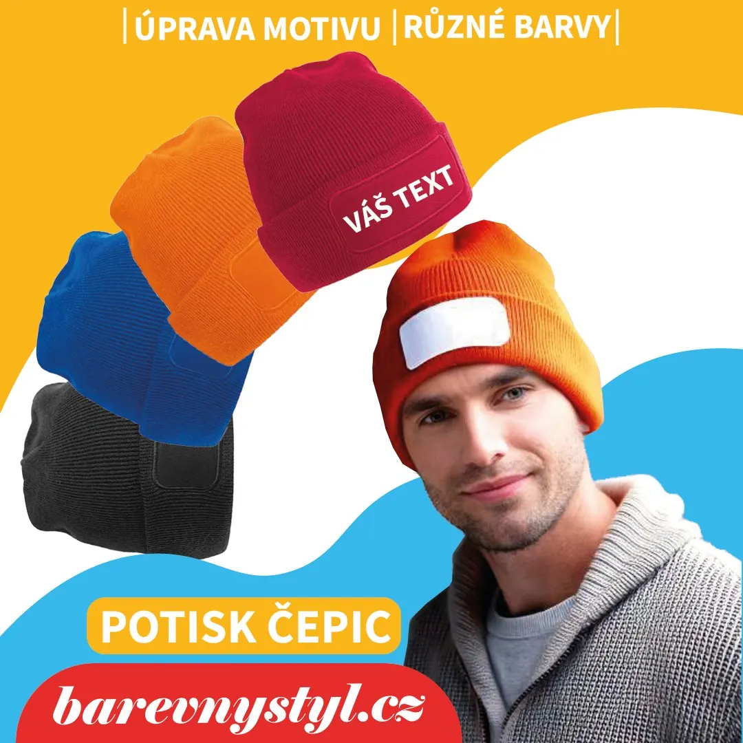 Zimní čepice s potiskem