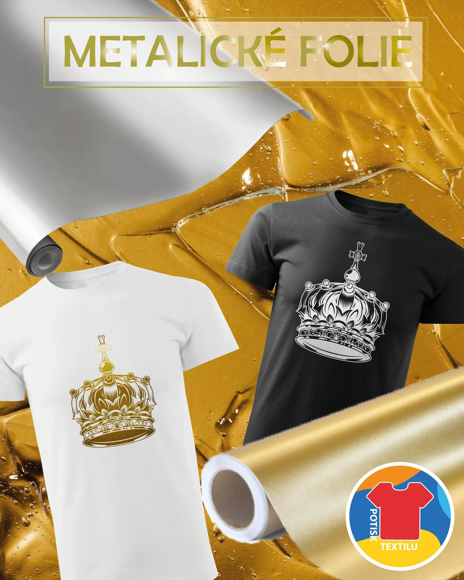 Plakát metalické fólie zlatá a stříbrná